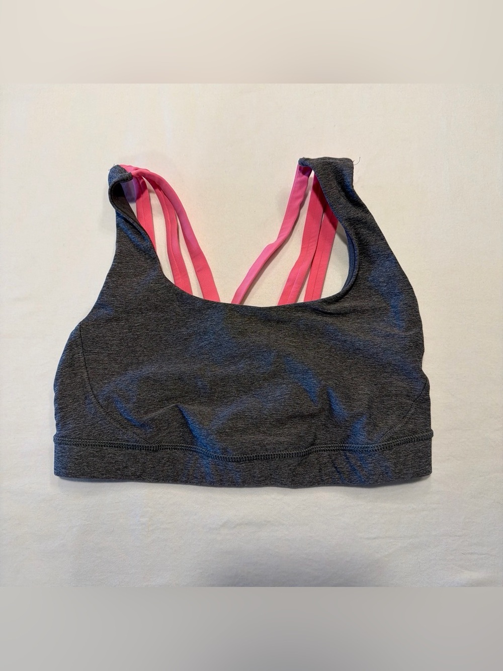 lululemon athletica Gray Sports Bra with Pink Straps